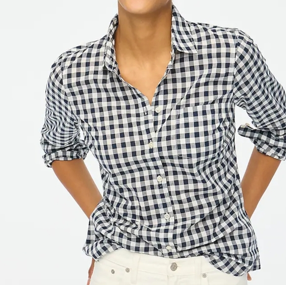 J. Crew Factory Tops - JCrew Factory Button Up Top Size XS Blue/White